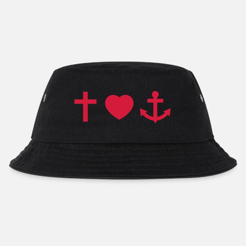 Glaube Liebe Hoffnung - Kinder Bucket Hat - Schwarz