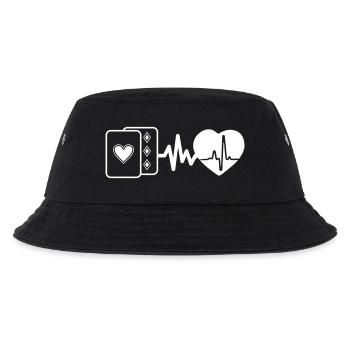 Kartenspiele sind Leben, Herzschlag für Kartenfan - Kinder Bucket Hat - Schwarz - Vorne