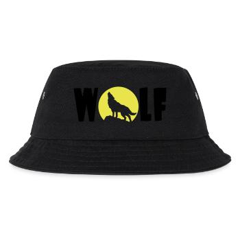 Wolf Mond - Kinder Bucket Hat - Schwarz - Vorne