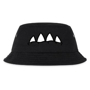 Monster mouth with big teeth - Kids’ Bucket Hat - black - Front