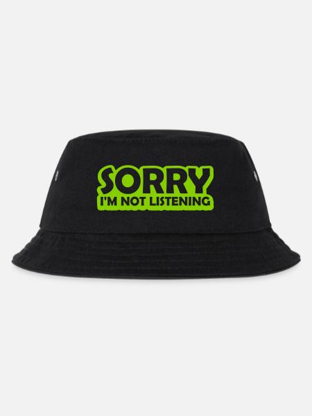 sorry im not listening - Kinder Bucket Hat - Schwarz