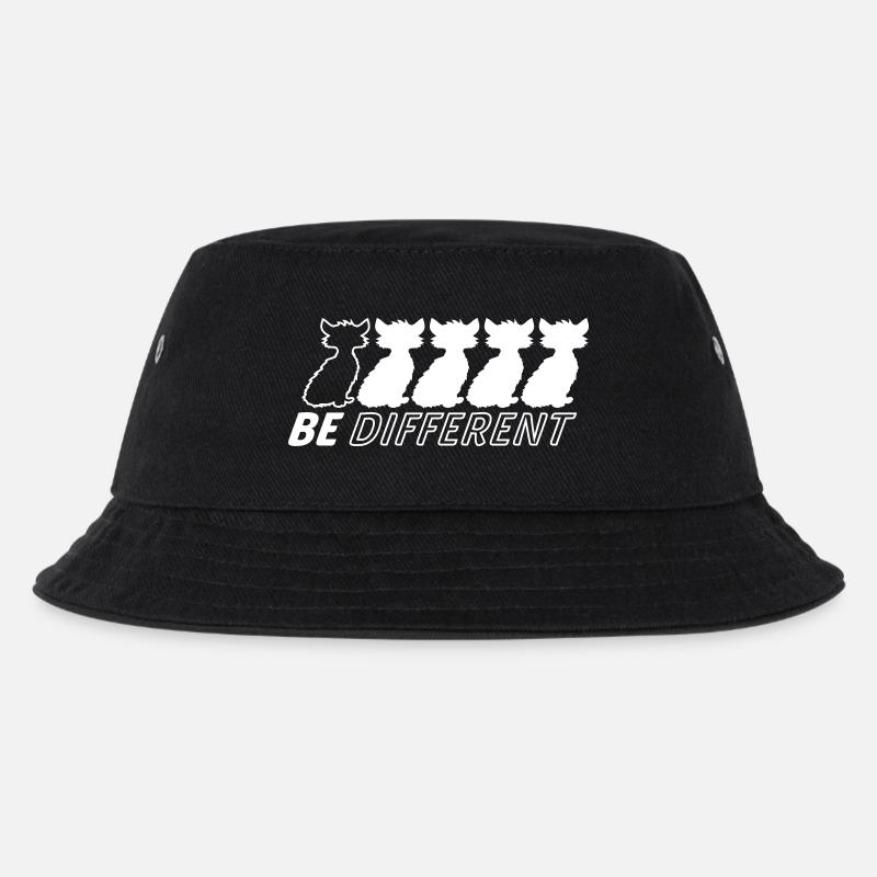 Be Different Katzen Freunde Anders Besonders Sein - Kinder Bucket Hat - Schwarz