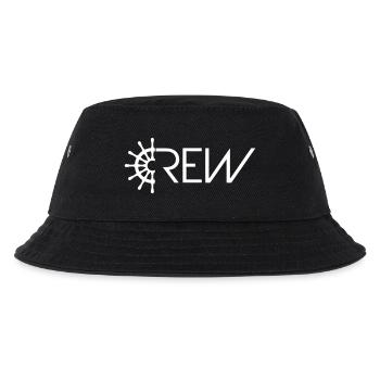 Sailing Crew Sailing Team Ship Steering Wheel Text Logo - Kids’ Bucket Hat - black - Front