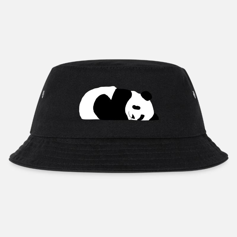 Schlafender Panda - Kinder Bucket Hat - Schwarz