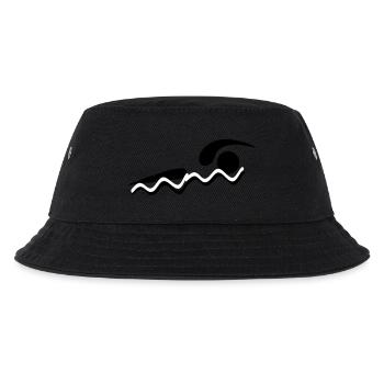 Schwimmen - Kinder Bucket Hat - Schwarz - Vorne