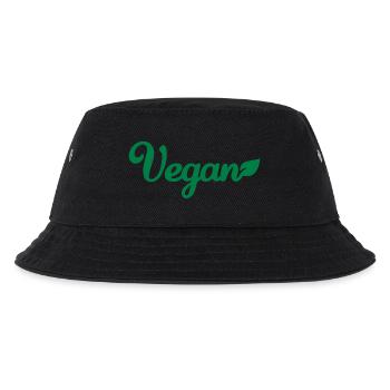 Vegan - Kinder Bucket Hat - Schwarz - Vorne