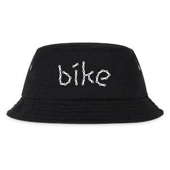 Fahrrad Kette Schrift bike chain - Kinder Bucket Hat - Schwarz - Vorne