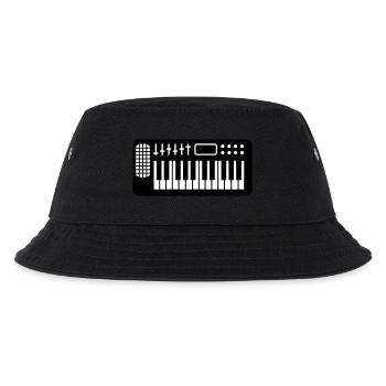 Synthesizer Keyboard Laute Techno DJ Musik Party - Kinder Bucket Hat - Schwarz - Vorne