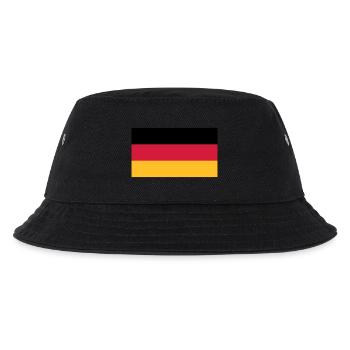 Deutschlandfahne Schwarz Rot Gold - Kinder Bucket Hat - Schwarz - Vorne