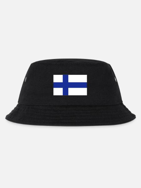 Nationalflagge von Finnland - Kinder Bucket Hat - Schwarz