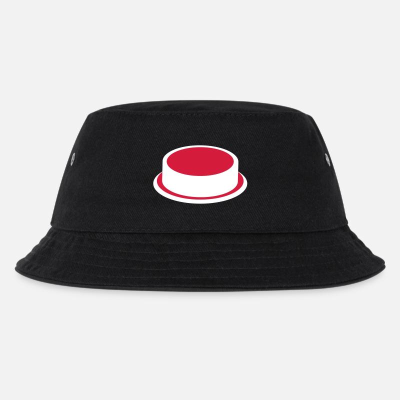 Button - Kinder Bucket Hat - Schwarz
