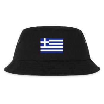 griechische Fahne - Kinder Bucket Hat - Schwarz - Vorne