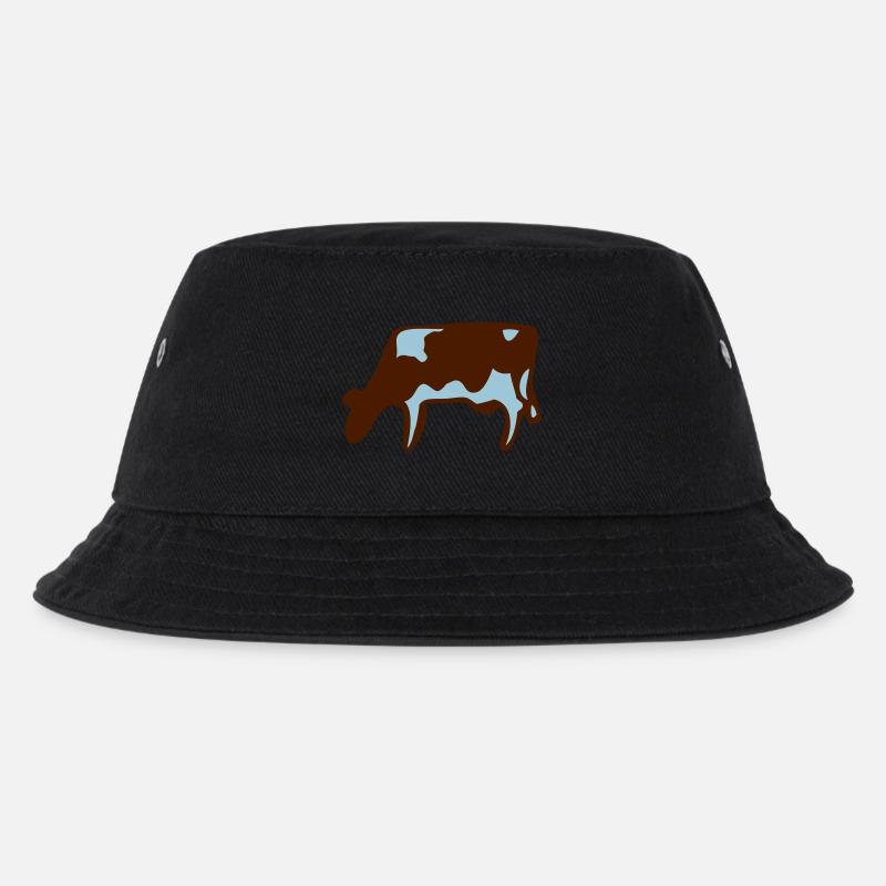 Kuh Geschenk Idee Bauer Bauernhof Tier grasen - Kinder Bucket Hat - Schwarz
