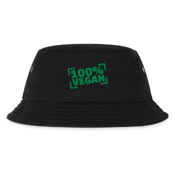 Vegan - Kinder Bucket Hat - Schwarz - Vorne