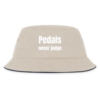 Pedals never judge - Kinder Bucket Hat - Natur/Navy - Vorne