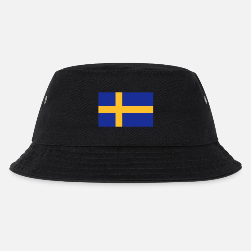 Flagge Schweden - Kinder Bucket Hat - Schwarz