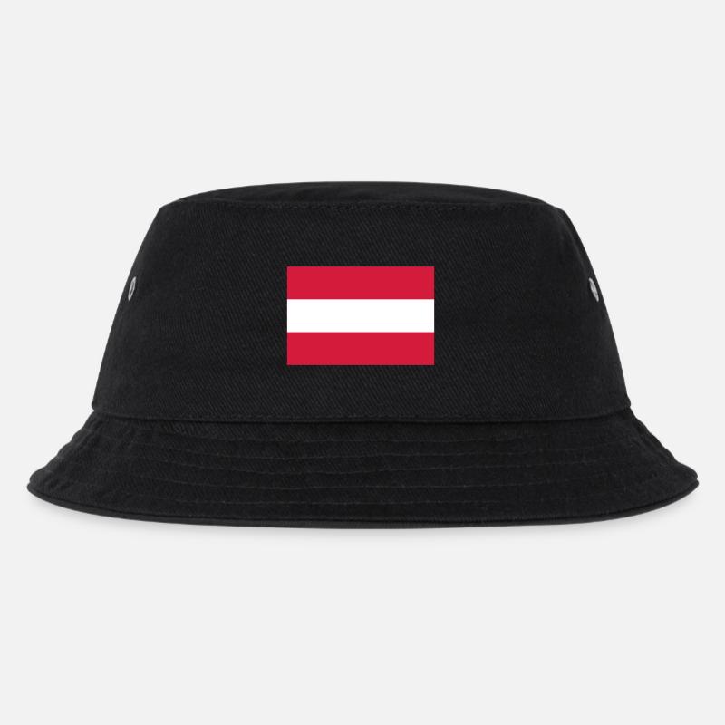 Flagge Österreich - Kinder Bucket Hat - Schwarz