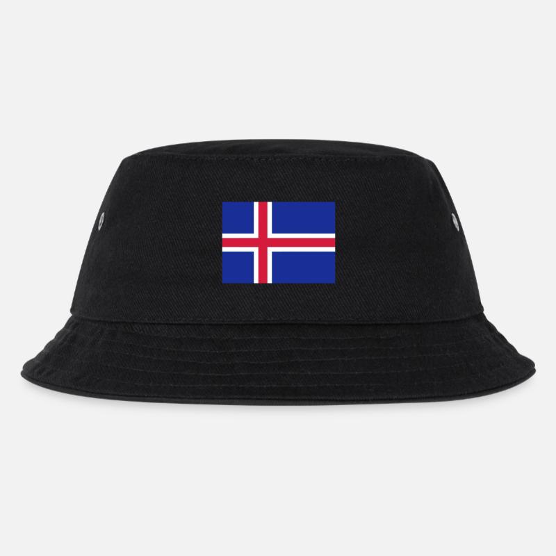 Iceland flag / Drapeau Islande - Bob Enfant - noir