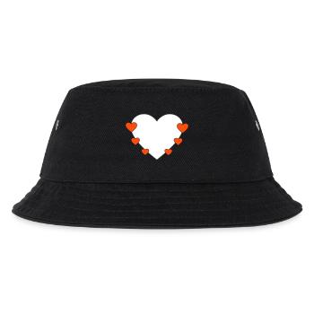 Herz mit kleine Herzen - Kinder Bucket Hat - Schwarz - Vorne