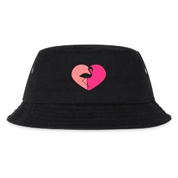 shape heart i love love silhouette outline flamingo - Kids’ Bucket Hat - black - Front