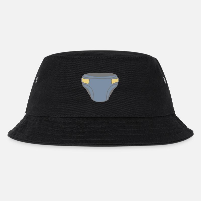 Windel Clipart Design - Kinder Bucket Hat - Schwarz