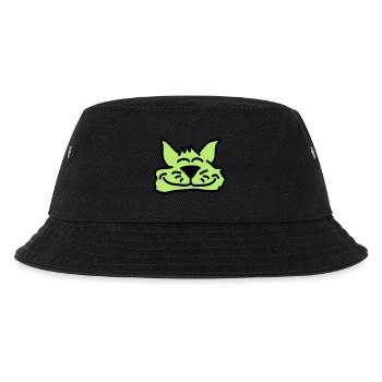 Katze Guckt Nett Glücklich Lächelnd Gesicht Kopf - Kinder Bucket Hat - Schwarz - Vorne