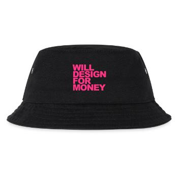WILL DESIGN FOR MONEY - Kids’ Bucket Hat - black - Front