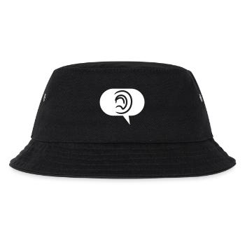 Geräusche wahrnehmen Symbol Sprechblase - Kinder Bucket Hat - Schwarz - Vorne