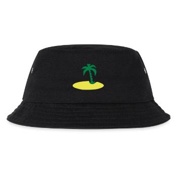 Insel mit Palme - Kinder Bucket Hat - Schwarz - Vorne