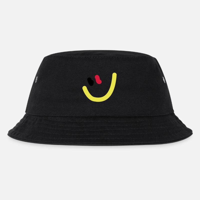 EM2018 DE (Smiley) - Kinder Bucket Hat - Schwarz