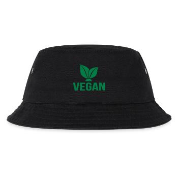 Vegan - Kinder Bucket Hat - Schwarz - Vorne