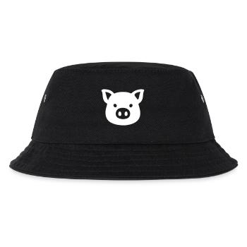 Schwein Kopf Sau - Kinder Bucket Hat - Schwarz - Vorne