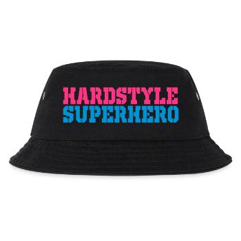 Hardstyle Superheld - Kinder Bucket Hat - Schwarz - Vorne