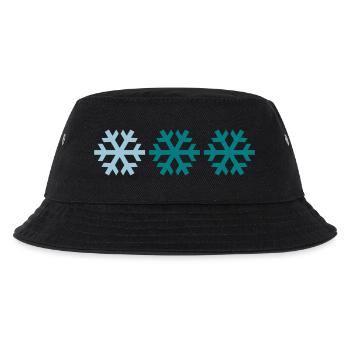 Drei Schneeflocken - Kinder Bucket Hat - Schwarz - Vorne