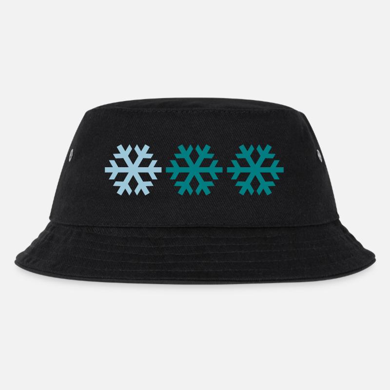 Three snowflakes - Kids’ Bucket Hat - black