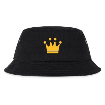 Krone Sieger König - Kinder Bucket Hat - Schwarz - Vorne
