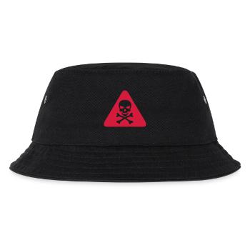 skull danger triangle panel 280) - Kids’ Bucket Hat - black - Front