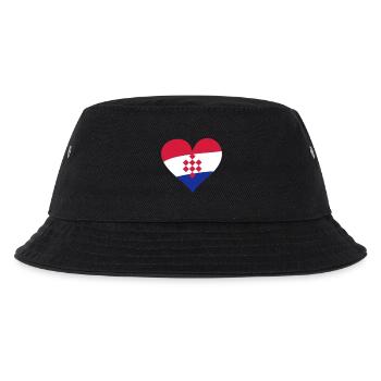 Herz Kroatien - Kinder Bucket Hat - Schwarz - Vorne