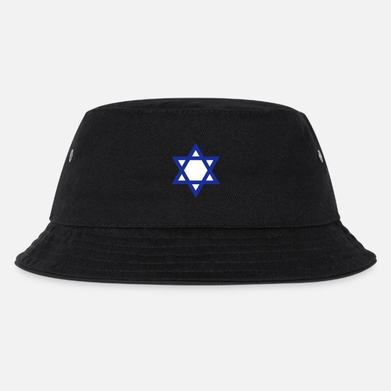 Davidstern - Kinder Bucket Hat - Schwarz
