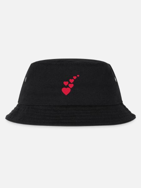 Herz - Kinder Bucket Hat - Schwarz