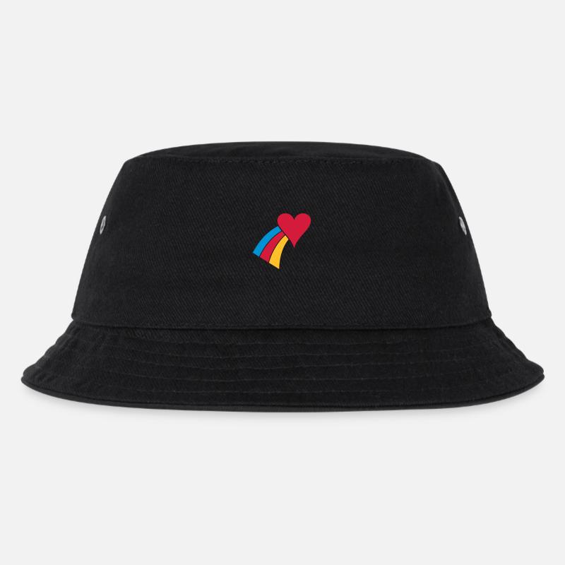 Rainbow Heart - Kids’ Bucket Hat - black