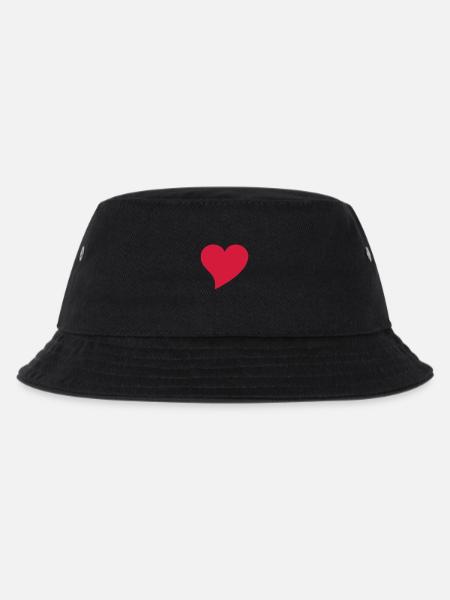 herz - Kinder Bucket Hat - Schwarz