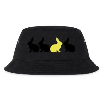 Hase Bunny be different! Unikat Anders 2c - Kinder Bucket Hat - Schwarz - Vorne