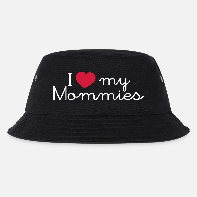 i love my mommies - Kinder Bucket Hat - Schwarz