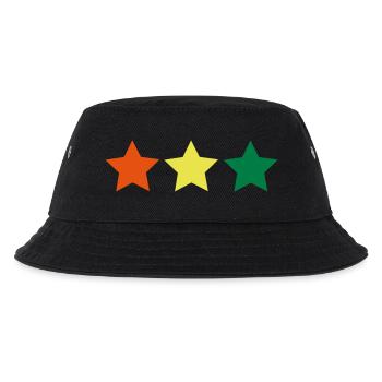 Jamaika, Sterne, Reggae - Kinder Bucket Hat - Schwarz - Vorne