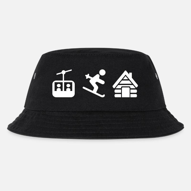Ski - Kinder Bucket Hat - Schwarz