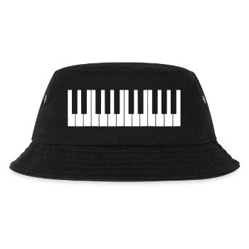 Klavier Piano Spielen Klassische Musik Instrument - Kinder Bucket Hat - Schwarz - Vorne