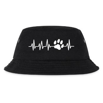 Cat paw cat paw heartbeat pulschlag ECG - Kids’ Bucket Hat - black - Front