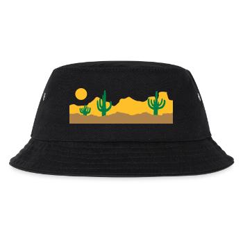 Landschaft Wüste Silhouette Skyline - Kinder Bucket Hat - Schwarz - Vorne