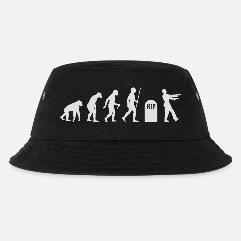 Zombie Evolution Zombi - Kids’ Bucket Hat - black